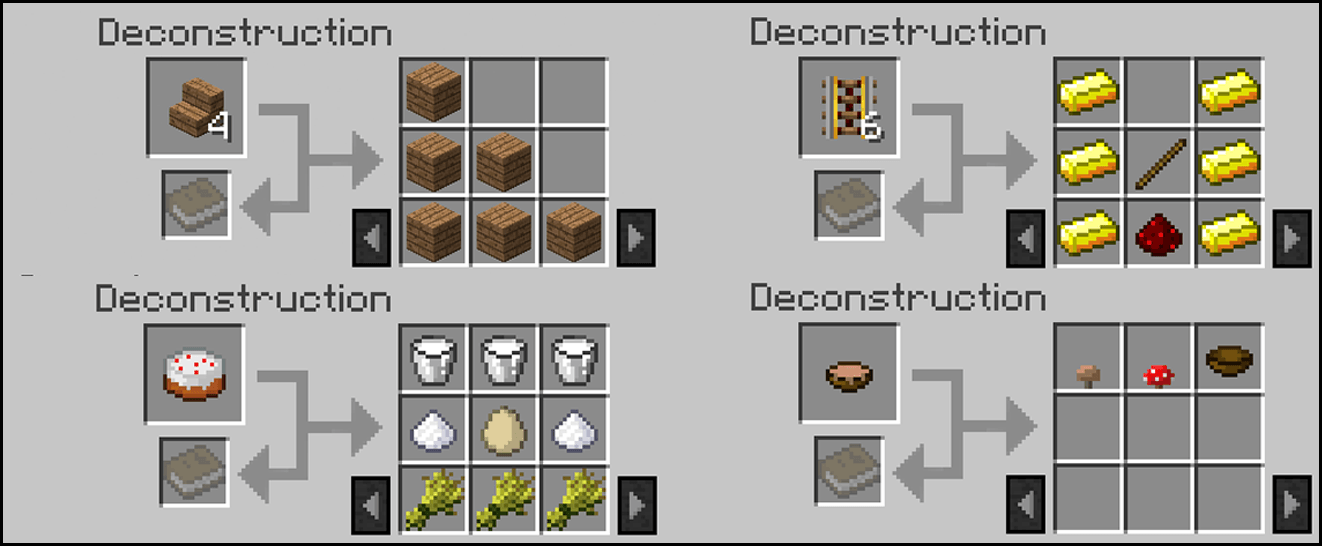Мод Deconstruction Table для minecraft 1.12.2 1.10.2