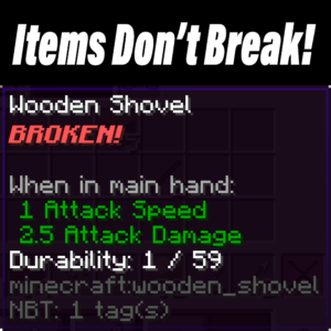 Мод Items Don’t Break для minecraft 1.14.3, 1.13.2, 1.12.2