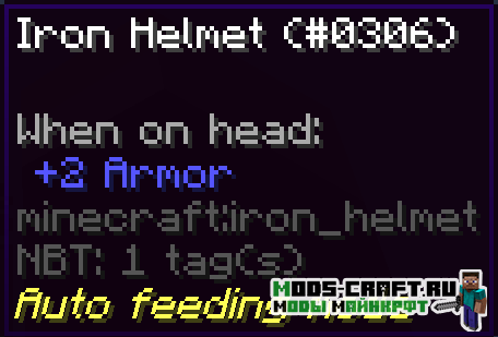 Мод Auto Feeder Helmet 1.16.5, 1.15.2, 1.14.4, 1.12.2