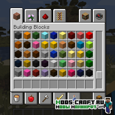Мод Coloration на цветные блоки для minecraft 1.14.4