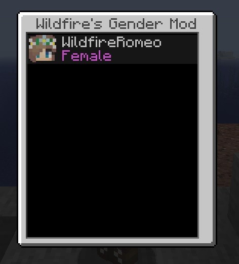 Мод Wildfire's Gender 1.16.4 (смена пола в Майнкрафт)