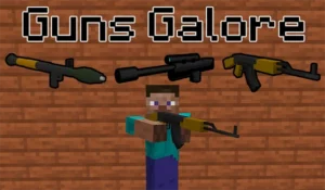Мод Guns Galore 1.16.5, 1.15.2 (огнестрельное оружие)