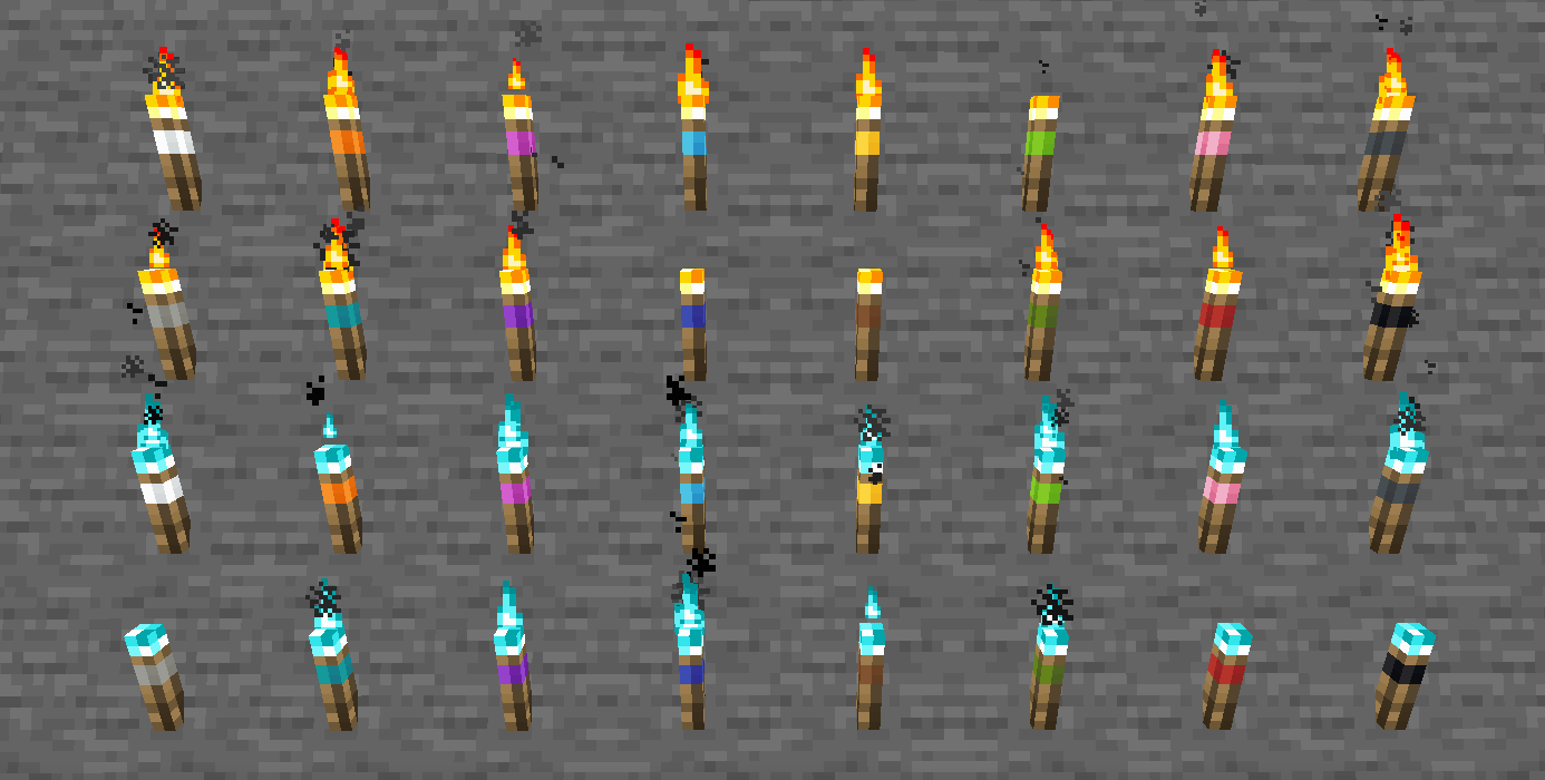 Banded Torches - красочные факелы